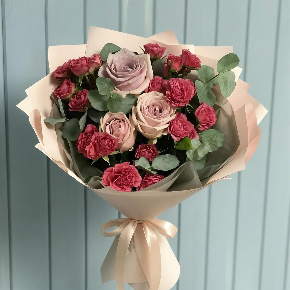 Букет цветов из: Гвоздики и Розы в Озёрный Смоленская область
