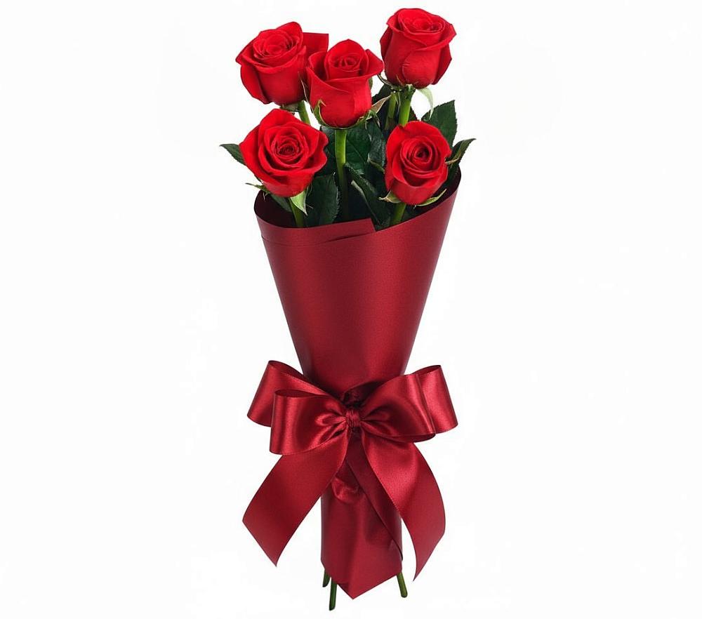 Букет 5 Красных роз Эдлесс Лав в Озёрный Смоленская область