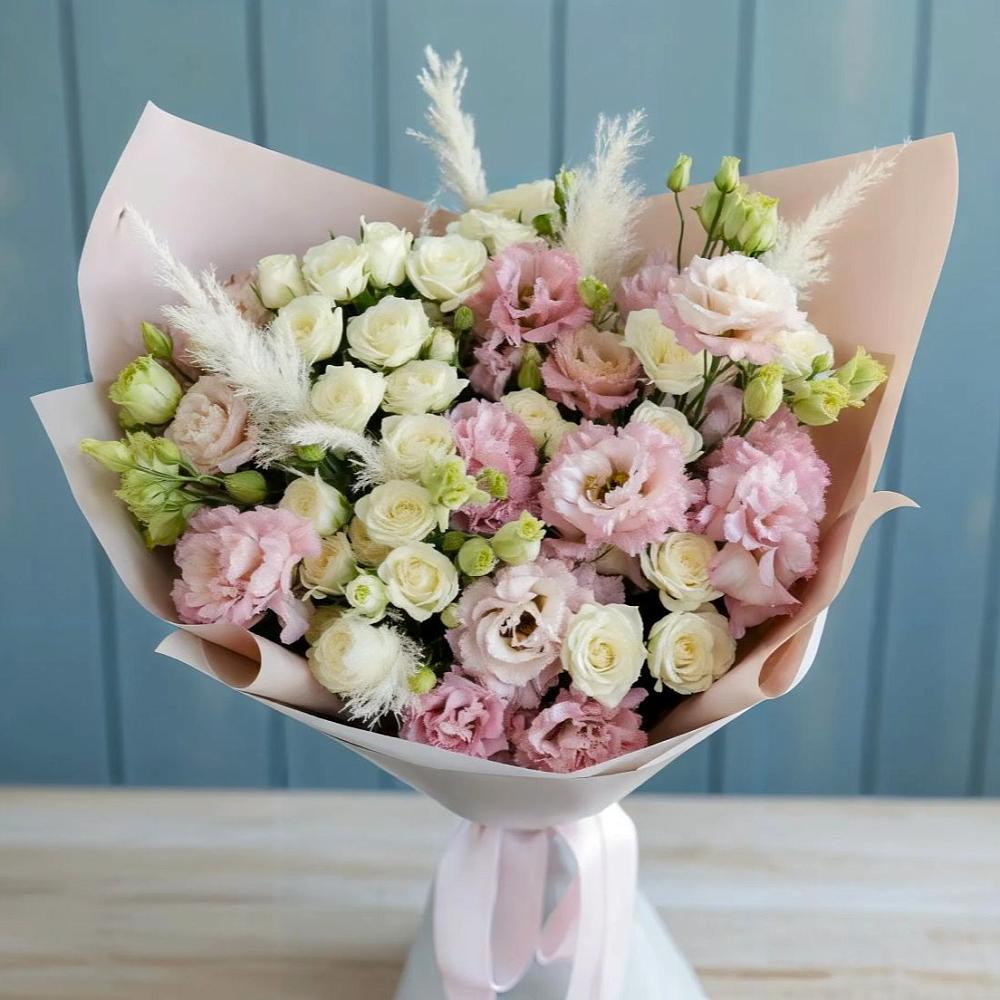 Букет цветов из: Альстромерии и Розы в Озёрный Смоленская область