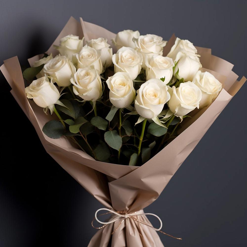 Букет 17 Белых роз в Озёрный Смоленская область