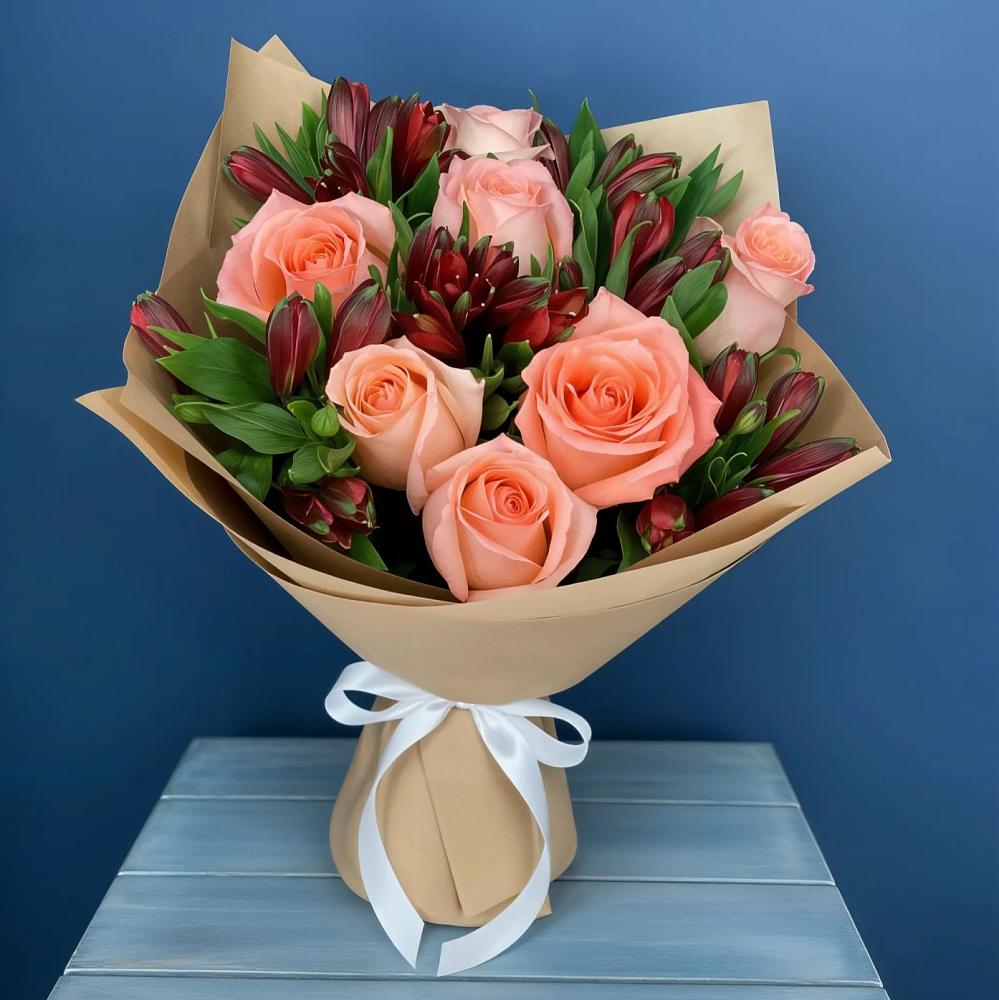 Букет цветов из: Розы и Альстромерии в Озёрный Смоленская область