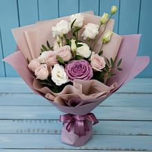 Букет цветов из:  Розы и Лизиантусы в Озёрный Смоленская область