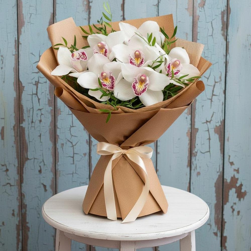 Букет цветов из: Орхидеи и Розы в Озёрный Смоленская область