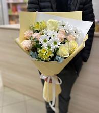 Букет цветов из:  Альстромерии, Розы и Хризантемы #REPLACE_PRED# Озёрный Смоленская область