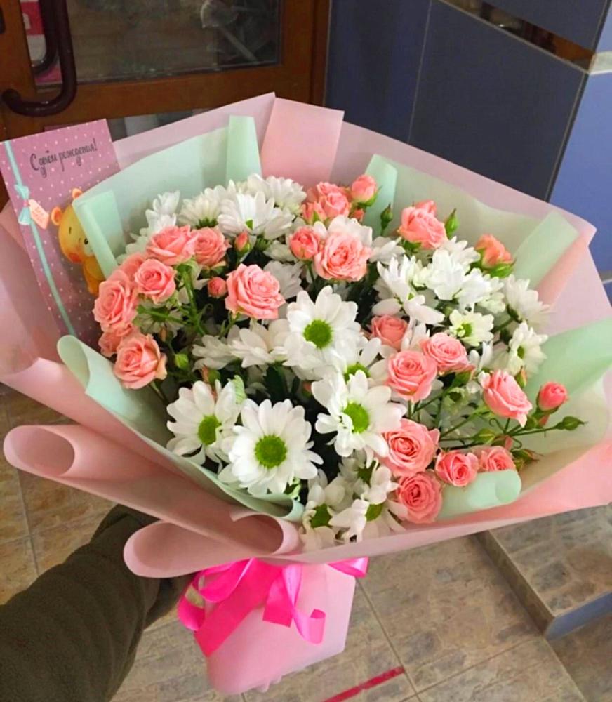 Букет цветов из: Розы и Хризантемы в Озёрный Смоленская область