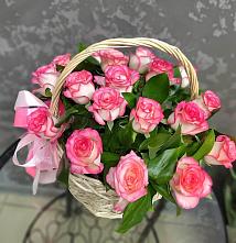 Цветочная композиция из Розы в корзине #REPLACE_PRED# Озёрный Смоленская область
