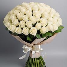 Букет 101 беля роза Белоснежка в Озёрный Смоленская область