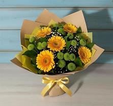 Букет цветов из:  Герберы и Хризантемы в Озёрный Смоленская область