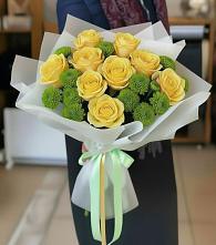 Букет цветов из:  Хризантемы и Розы в Озёрный Смоленская область