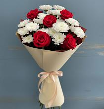 Букет цветов из:  Розы и Хризантемы в Озёрный Смоленская область