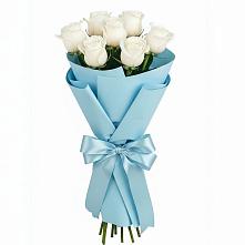 Букет 7 белых роз Проуд в Озёрный Смоленская область