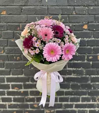 Букет цветов из:  Герберы и Хризантемы в Озёрный Смоленская область