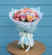 Букет цветов из:  Хризантемы и Розы в Озёрный Смоленская область