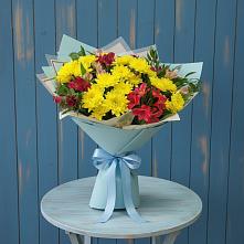 Букет цветов из:  Альстромерии и Хризантемы в Озёрный Смоленская область