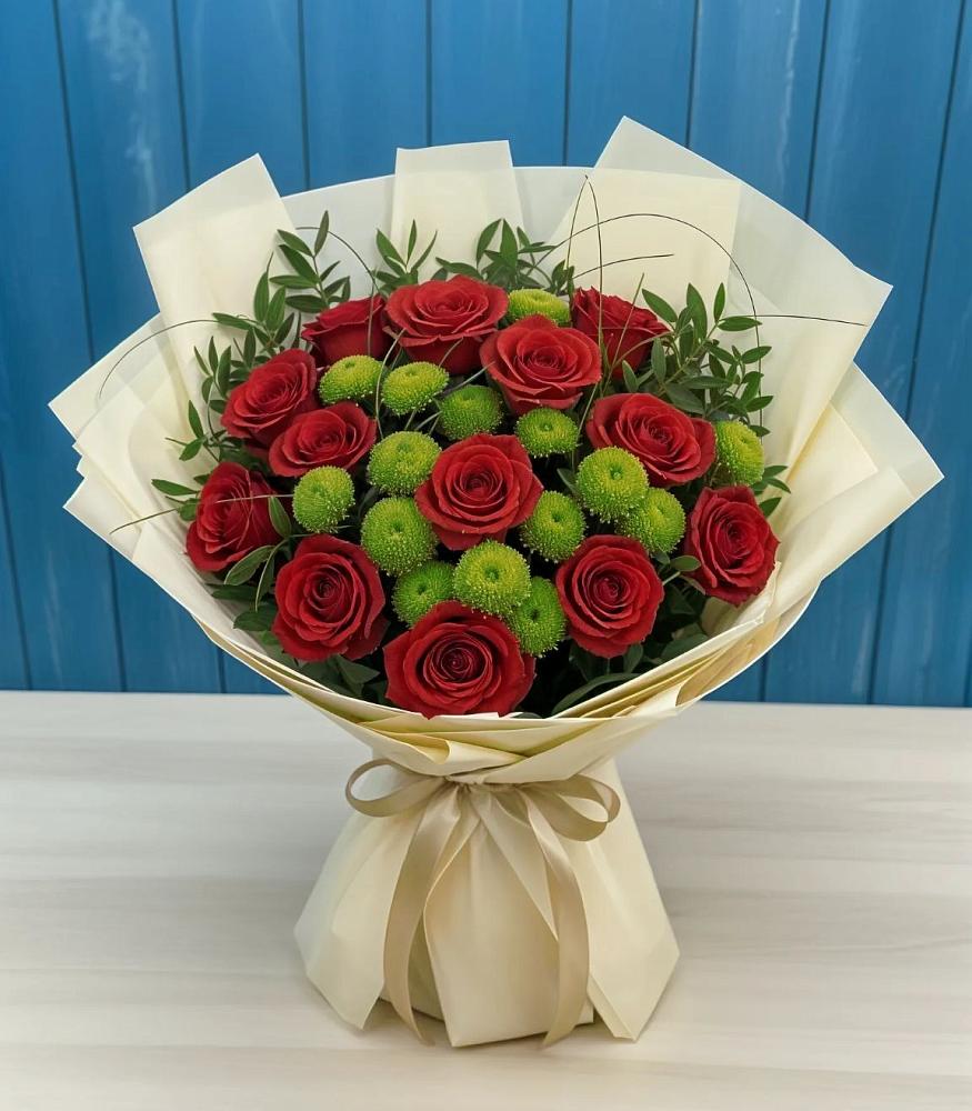 Букет цветов из: Розы и Хризантемы в Озёрный Смоленская область